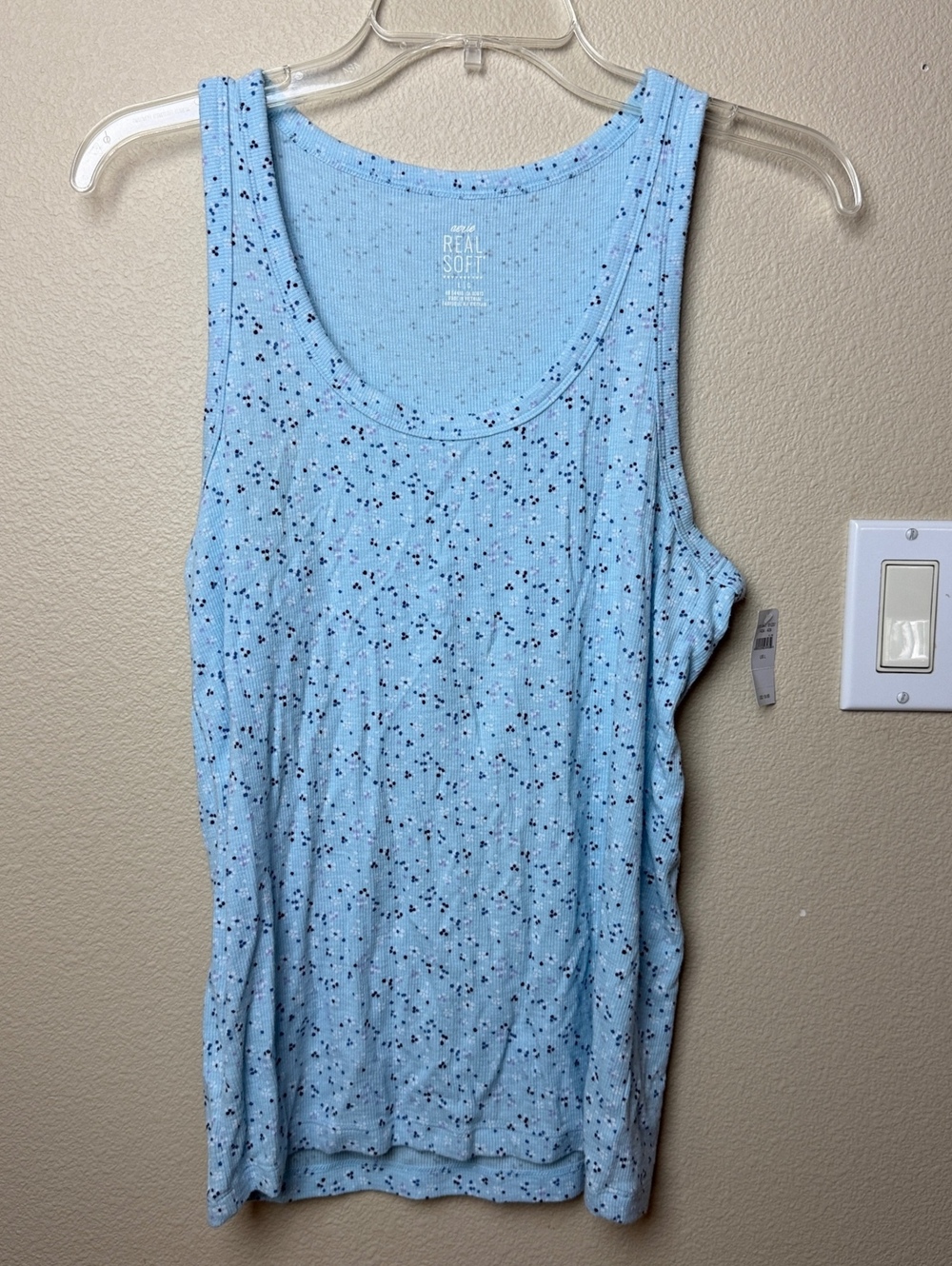 Aerie Real Soft Floral Ribbed Tank NWT